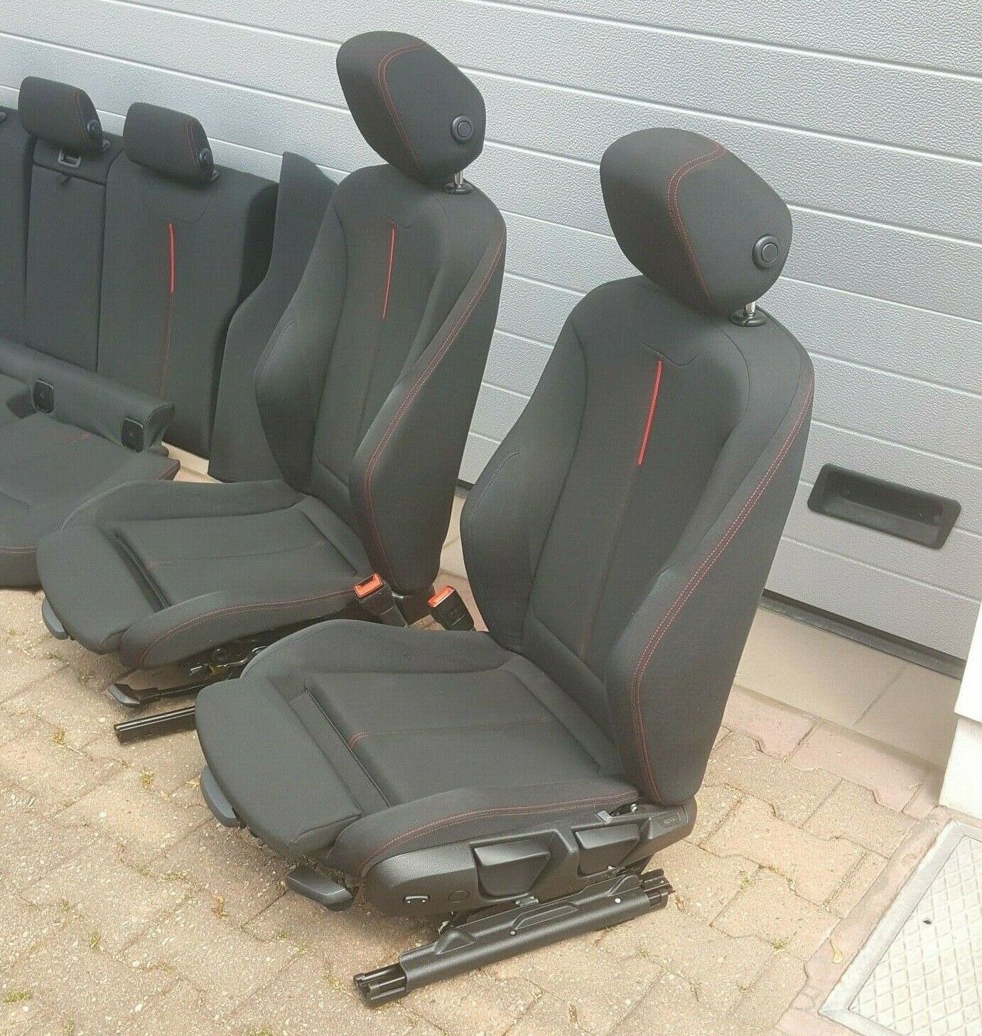 PROEI Auto Sitzbezüge für BMW 3er Sedan/Touring E90 E91 F30 F31, PU Leder  Allwetter Autositzbezug, Airbag kompatibel Autoteile Interieur,White Black